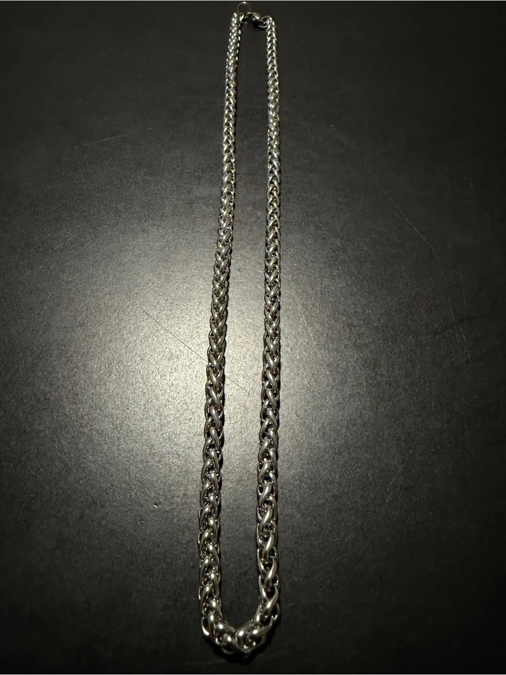 Sterling-Style Silver Rope Chain Necklace - Men's Accessory